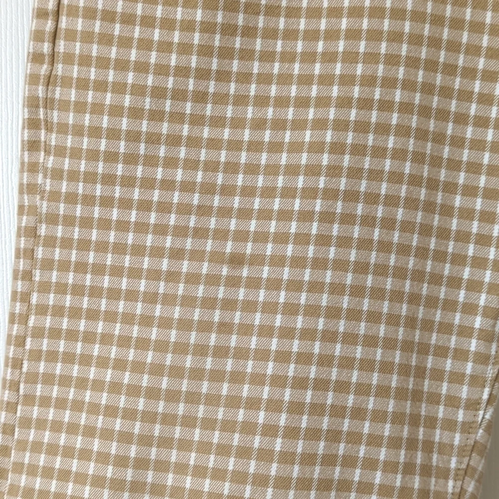 Levi's 504 Classic Checkered Plaid Regular Fit Jean Shorts Tan Brown White 38